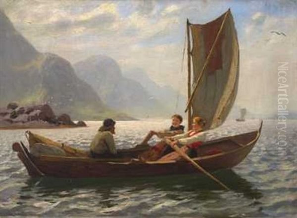 Rotur Pa Fjorden Oil Painting by Hans Dahl