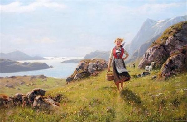 Seterjente Oil Painting by Hans Dahl