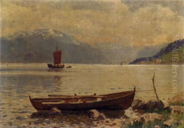 View Of A Fjord by Hans Dahl