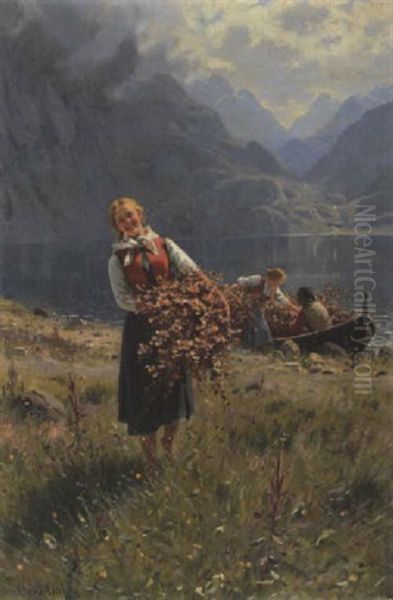 Ein Gestandnis (westnorwegen) Oil Painting by Hans Dahl