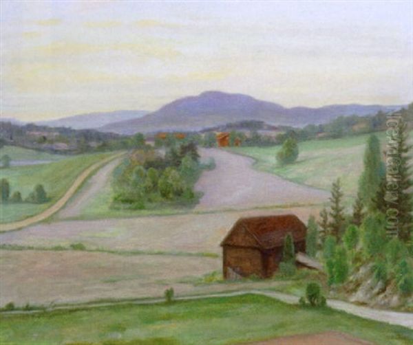 Udsigt Over Norsk Landskab Oil Painting by Hans Dahl