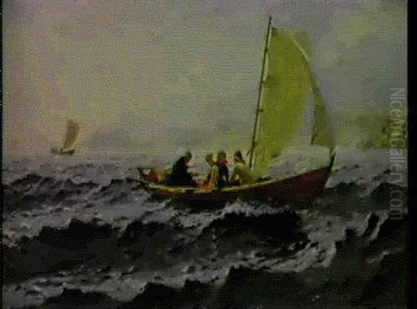 With The Wind Oil Painting by Hans Dahl