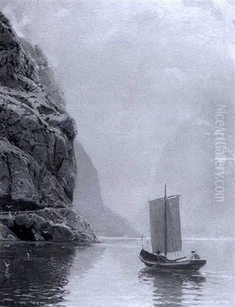 A Fishing Boat Setting Out Oil Painting by Hans Dahl