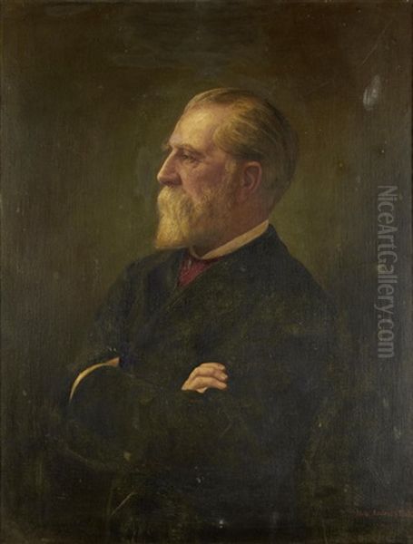 Portrait Of A Man With A Beard (hans Dahl Snr?) Oil Painting by Hans Andreas Dahl