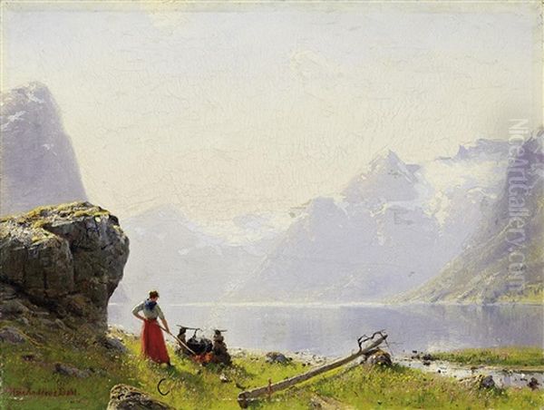 Sognefjord Oil Painting by Hans Andreas Dahl