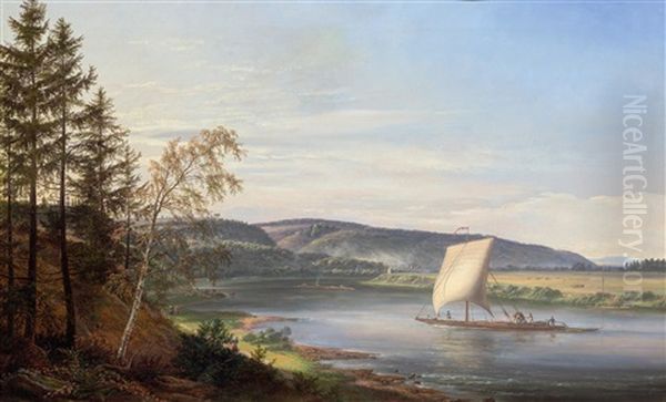 Blick Auf Die Elbe Vom Cosels Garten Bei Dresden Oil Painting by Johan Christian Dahl