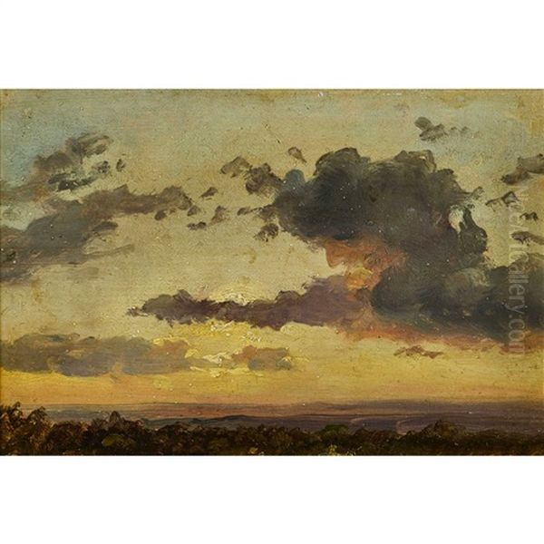 Landschaft Mit Wolkenstudie Oil Painting by Johan Christian Dahl