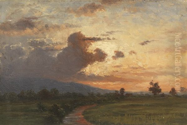 Abendhimmel Uber Hugeliger Landschaft Oil Painting by Johan Christian Dahl