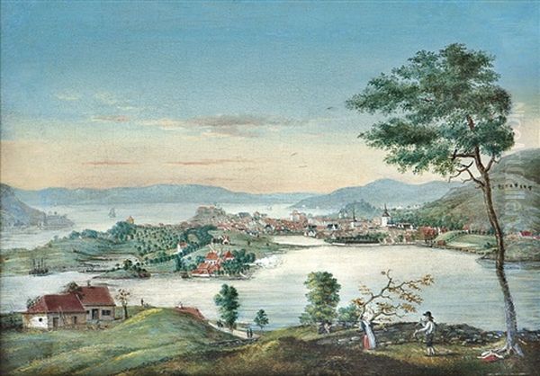 Bergen Viewed From Kronstad Oil Painting by Johan Christian Dahl