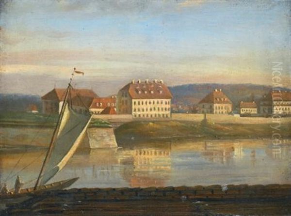 View Over The Elbe And The Barracks Oil Painting by Johan Christian Dahl