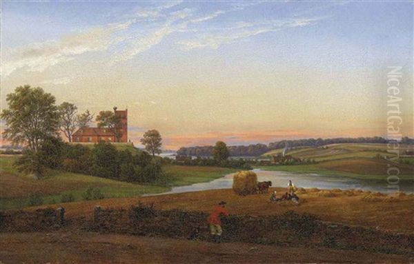 View From Bavnebakken Near Soro, Denmark Oil Painting by Johan Christian Dahl