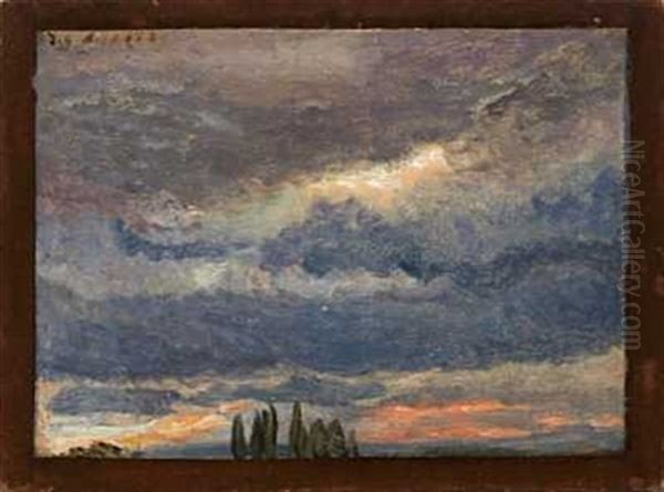 Skystudie Oil Painting by Johan Christian Dahl