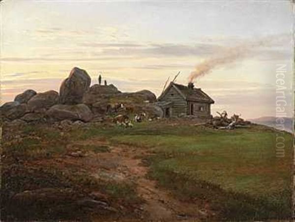 Seteridyll Oil Painting by Johan Christian Dahl