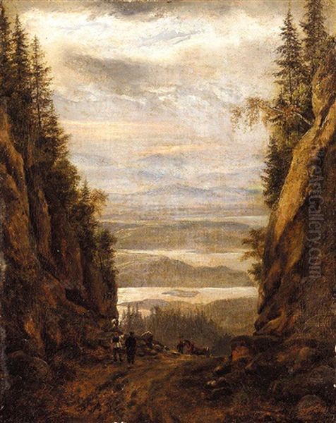 Utsikt Fra Krokkleiva (view From Krokkleiva, Norway) Oil Painting by Johan Christian Dahl