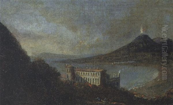 Blick Auf Die Villa Quisisana Und Den Golf Von Neapel Oil Painting by Johan Christian Dahl