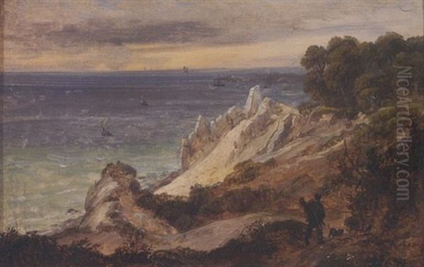 Moens Klint Oil Painting by Johan Christian Dahl