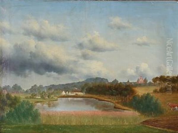 Summer Idyll On The Country Oil Painting by Johann Vilhelm Ludwig Dahl