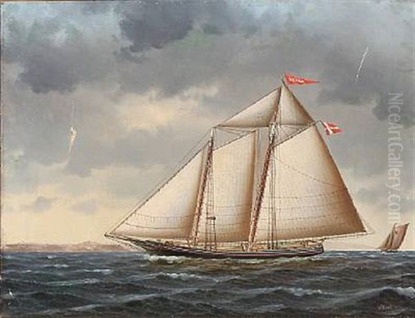 The Schooner Bella Af Trangisvaag, Faroe Islands Oil Painting by Jorgen Dahl