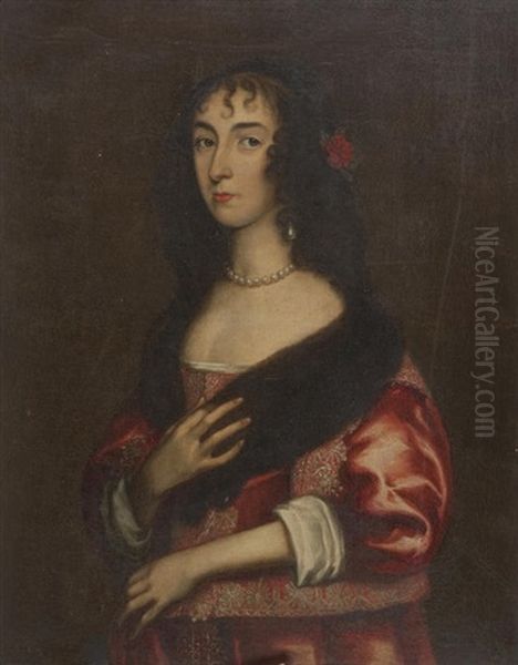 Portrait Of Lady Henrietta Stewart, Daughter Of Alexander Stewart, 3rd Earl Of Galloway, Wife Of The 12th Earl Of Glencairn Oil Painting by Michael Dahl