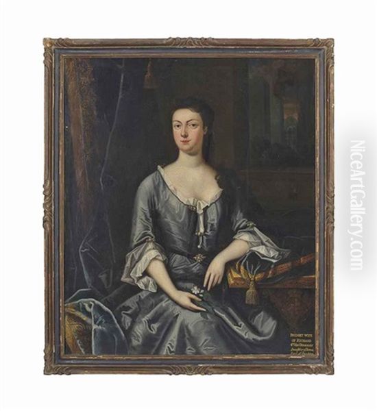 Portrait Of Lady Bridget Bertie (c. 1683-1753), Later Viscountess Bulkeley, Wife Of Richard, 4th Viscount Bulkeley, Three-quarter-length, Seated... Oil Painting by Michael Dahl