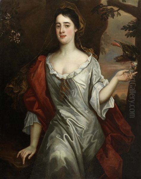 Portrait Of A Lady, Three-quarter Length Oil Painting by Michael Dahl