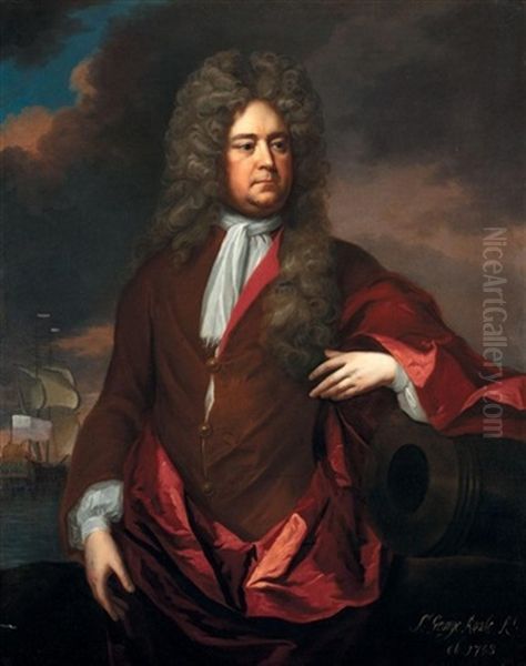 Portrait Of The Rt. Hon. Sir George Rooke, Vice Admiral Of England Oil Painting by Michael Dahl