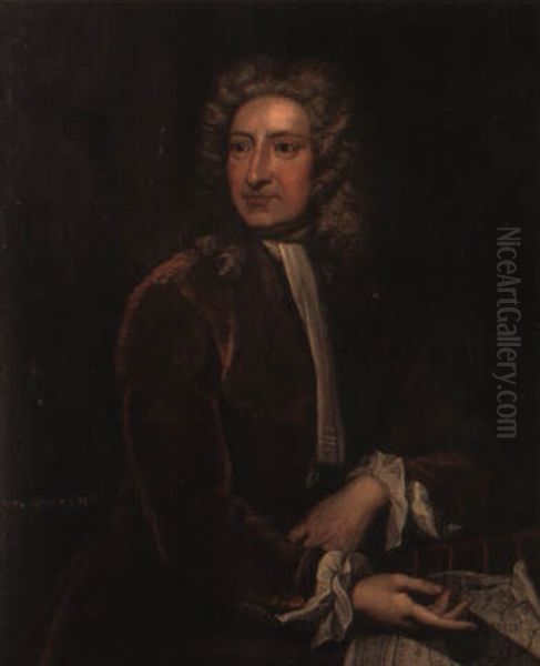 Portratt Av Astronomen Edmund Halley Oil Painting by Michael Dahl