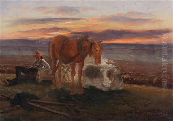 In Der Campagna Oil Painting by Siegwald Johannes Dahl