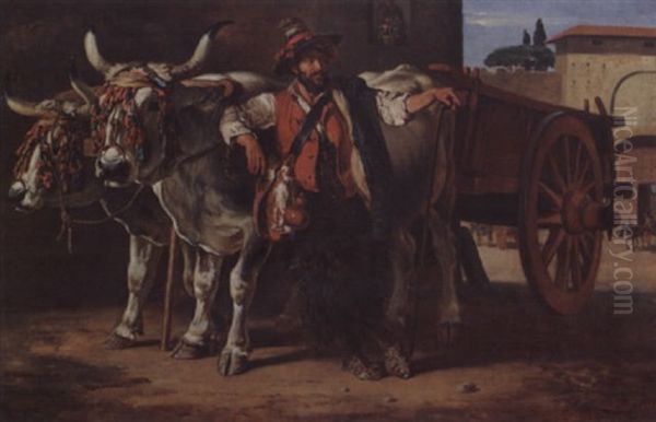 Oksekjorer, Firenze Oil Painting by Siegwald Johannes Dahl