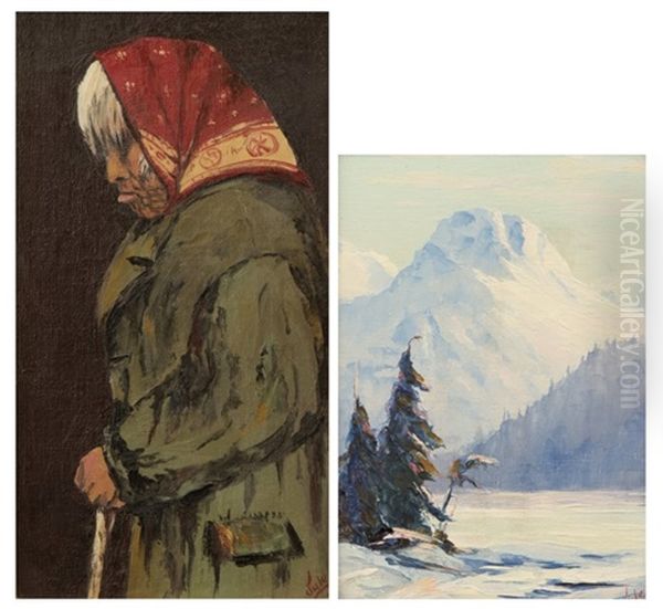 Mt. Eccles / Cordova, Alaska; Horse Creek Mary (2 Works) Oil Painting by Jules B. Dahlager