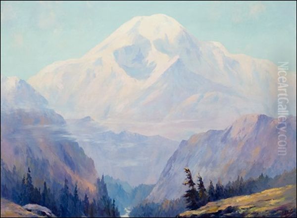 Mt. Mckinley, Alaska Oil Painting by Jules B. Dahlager