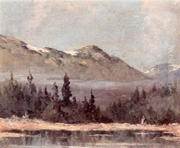 Mountain Lake And Tundra, Near Ketchikan, Alaska Oil Painting by Jules B. Dahlager