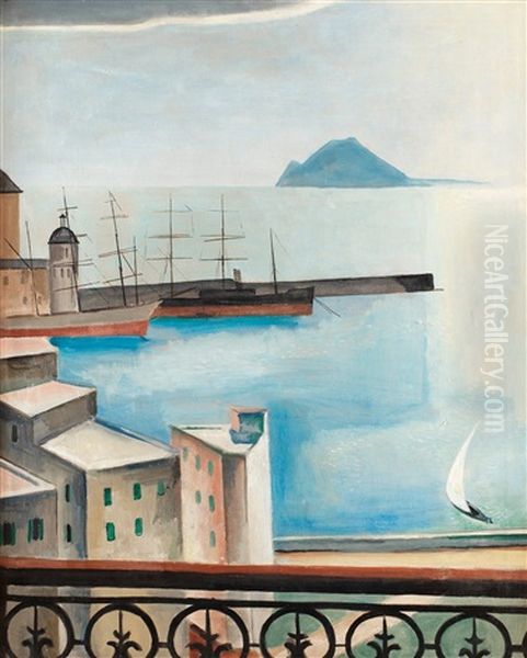 Hamnen I Pozzuoli by Ewald Dahlskog