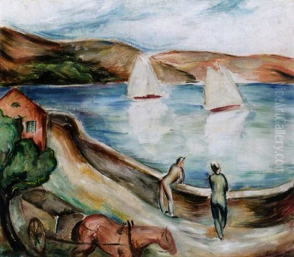 Landskap Oil Painting by Ewald Dahlskog