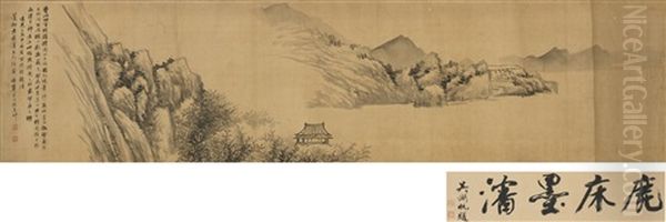 Landscape After Shen Zhou Oil Painting by  Dai Xi