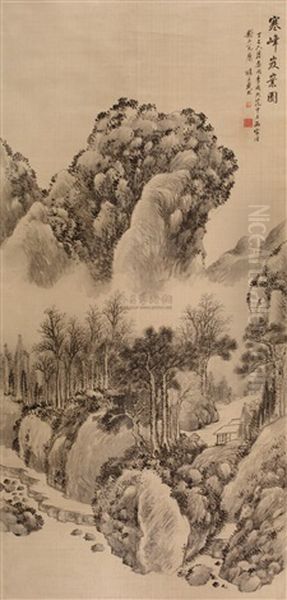 Landscape After Li Tang And Fan Zhonglis' Brush Oil Painting by  Dai Xi