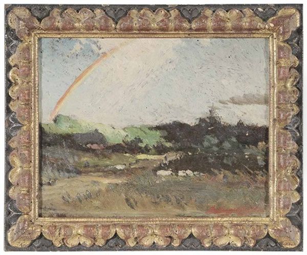 Rainbow Over A Mountain Ridge Oil Painting by Elliot Daingerfield