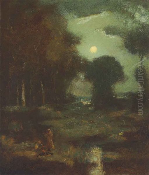 Moonlight Oil Painting by Elliot Daingerfield