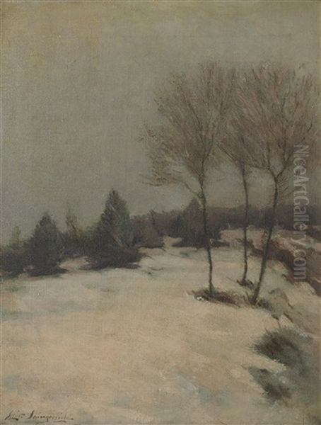 Snow Scene, Evening Oil Painting by Elliot Daingerfield