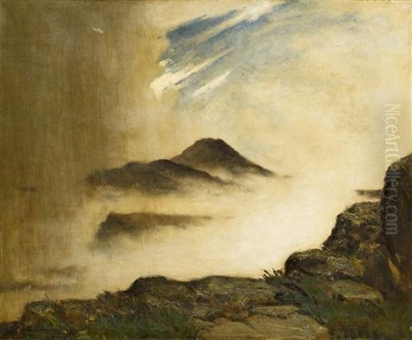 Drama On The Mountain Top Oil Painting by Elliot Daingerfield