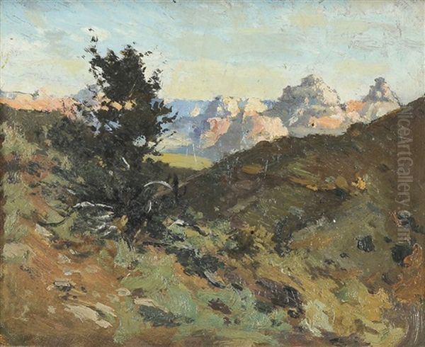 Sunlight On The Grand Canyon Oil Painting by Elliot Daingerfield