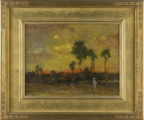 Sunset Oil Painting by Elliot Daingerfield