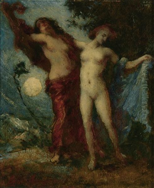 Allegorical Figures Oil Painting by Elliot Daingerfield