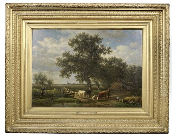 Going To Pasture Oil Painting by Alexander Joseph Daiwaille