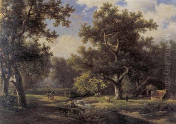 Zomerlandschap Oil Painting by Alexander Joseph Daiwaille