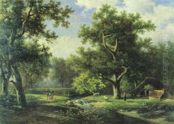 Ardens Landschap Oil Painting by Alexander Joseph Daiwaille