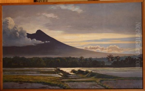 Zonsopkomst Gunung Gede, West Java Oil Painting by Carel Lodewijk Dake the Younger