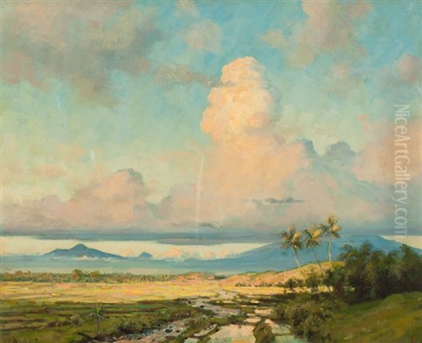 Indonesian Landscape Oil Painting by Carel Lodewijk Dake the Younger