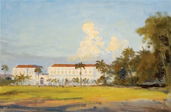 A View Of The Palace At Buitenzorg Oil Painting by Carel Lodewijk Dake the Younger