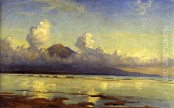 Vue Cotiere Depuis Sukabumi, Java Oil Painting by Carel Lodewijk Dake the Younger